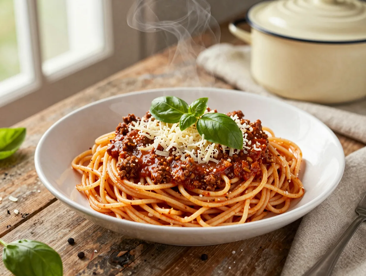 Bolognai spagetti sűrű raguval, ahogy a gyerekek szeretik