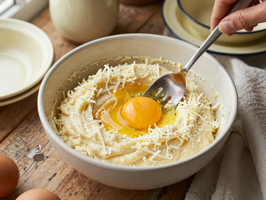 Carbonara eredetiben és tejszínesen, összement szósz nélkül elkészítése, 4. lépés