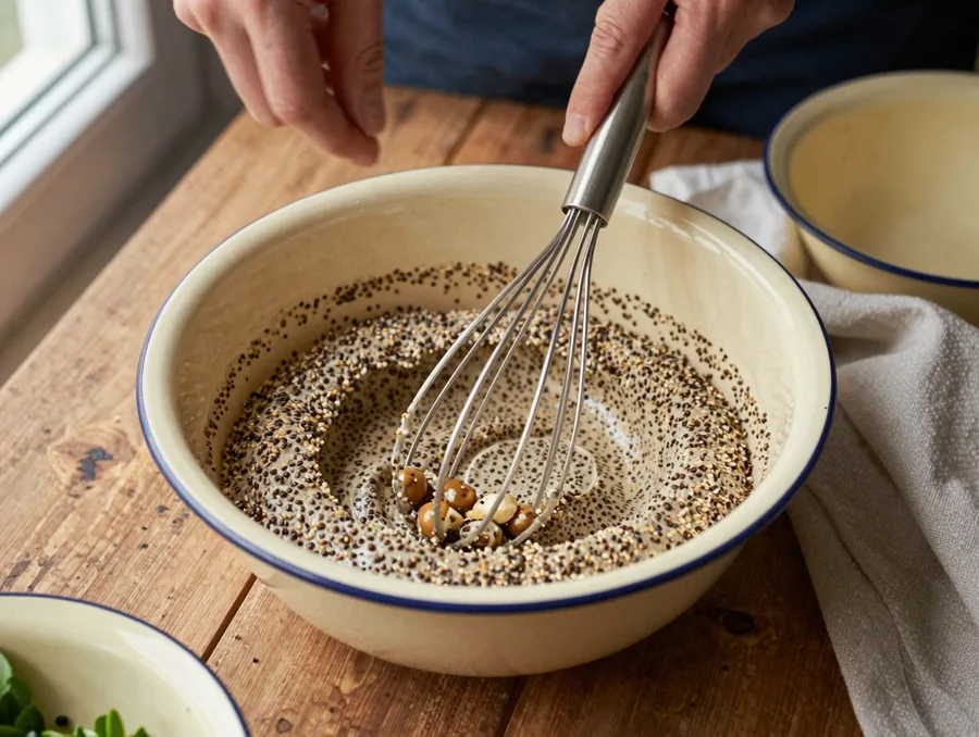 Chia puding reggelire: este bekevered, reggel kész elkészítése, 3. lépés
