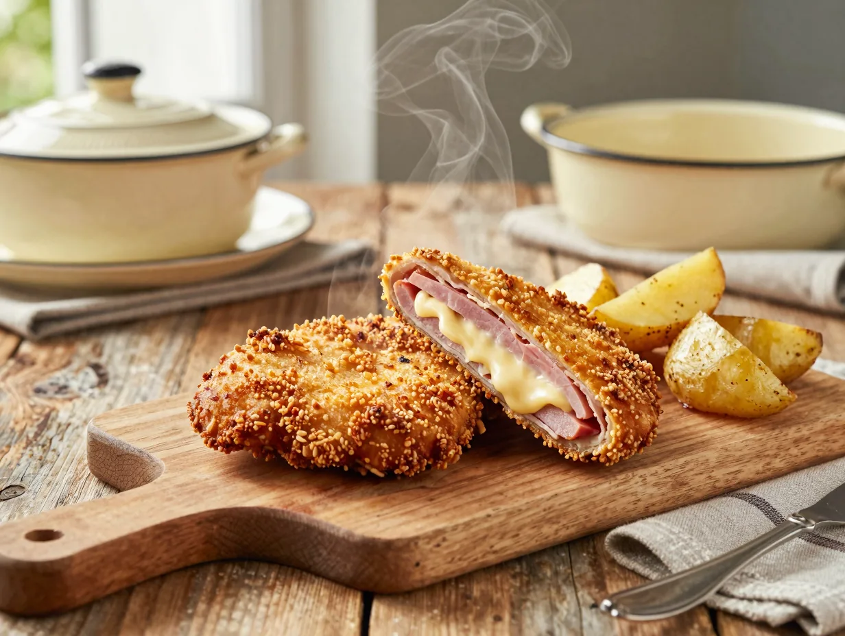 Cordon bleu úgy, hogy a sajt ne folyjon ki sütés közben