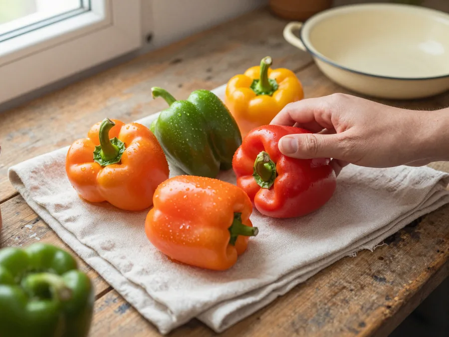 Ecetes almapaprika üvegbe, ropogós marad tavaszig elkészítése, 1. lépés