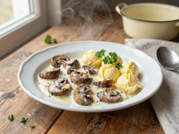 Gombapaprikás nokedlivel, hús nélkül is laktató