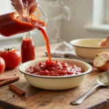 Házi ketchup télire, tartósítószer nélkül, üvegekbe – tálalva, házias elkészítésben