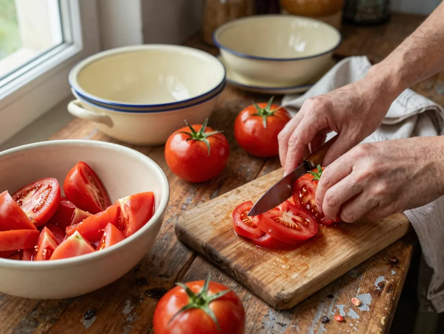 Házi ketchup télire, tartósítószer nélkül, üvegekbe elkészítése, 1. lépés