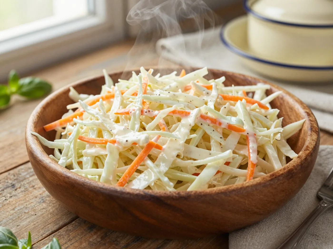 Káposztasaláta coleslaw módra, roppanós marad másnap is