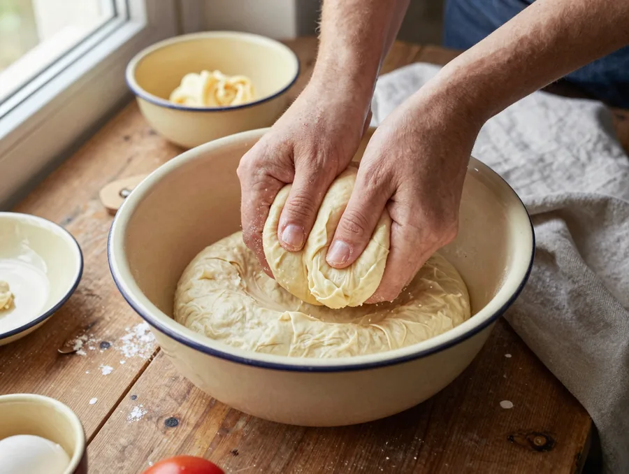 Krumplis pogácsa, a legpuhább recept maradék burgonyából elkészítése, 4. lépés