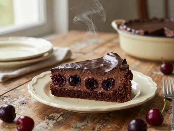 Lúdláb torta meggyel, csokival és tejszínhabbal