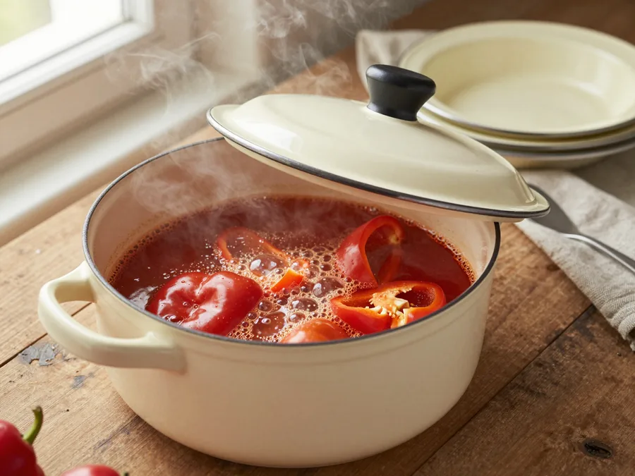 Töltött paprika paradicsomos lében, ahogy régen készült elkészítése, 7. lépés